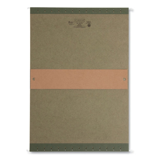 Box Bottom Hanging File Folders, 3" Capacity, Legal Size, Standard Green, 25/Box