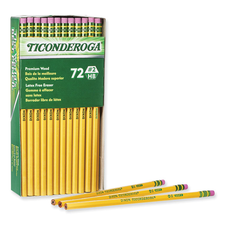 Pencils, HB (#2), Black Lead/Yellow Barrel, 72/Pack