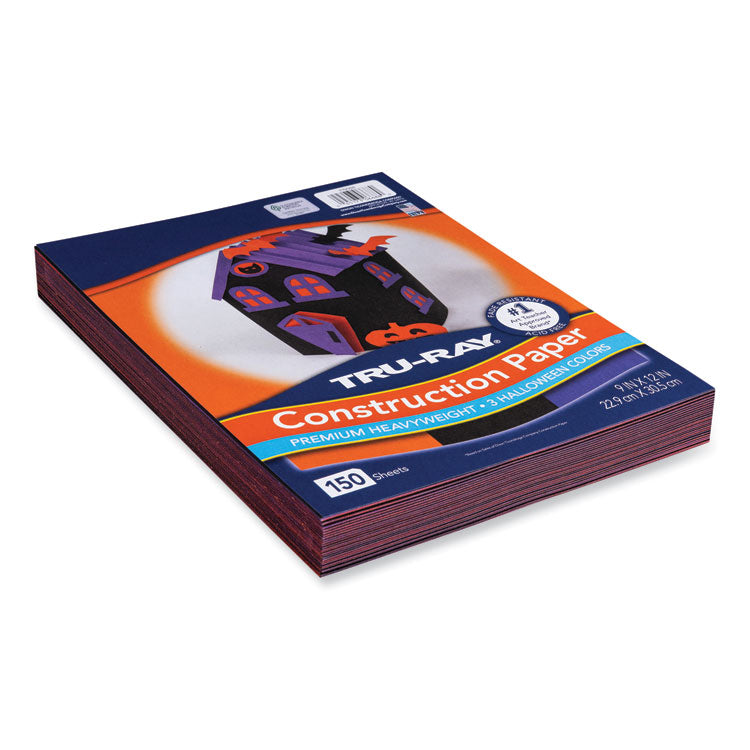 Tru-Ray Construction Paper, 70 lb Text Weight, 9 x 12, Assorted Halloween Colors, 150/Pack