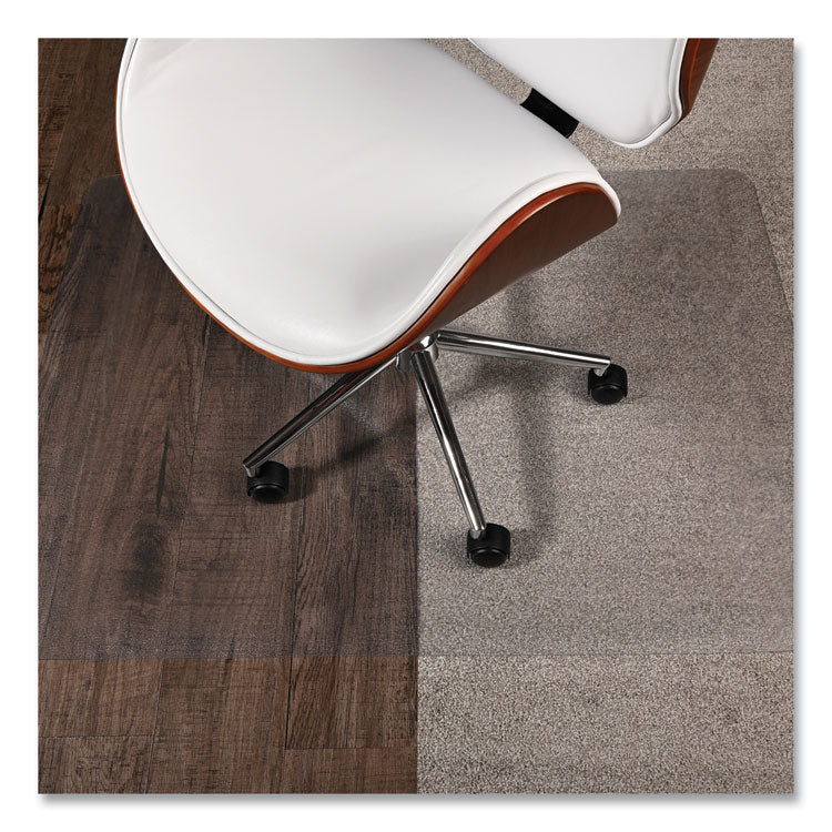 SuperGrip Chair Mat for Flat to Low Pile Carpeted and Hard Floors, Rectangular, 48" x 36", Clear, Ships Rolled