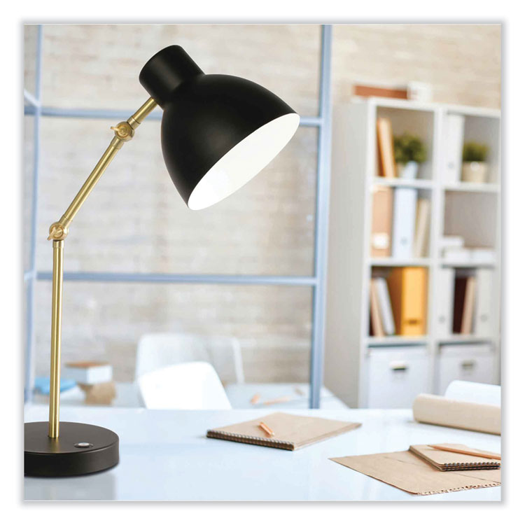 Wellness Series Adapt LED Desk Lamp, 7" to 22" High, Black