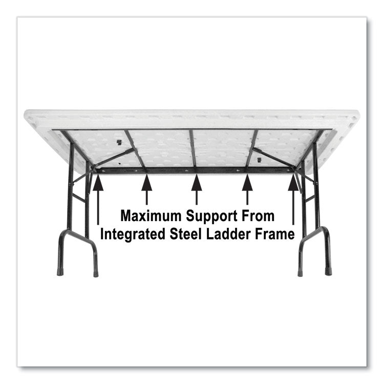 Adjustable Folding Tables, Rectangular, 96" x 30" x 22" to 32", Mocha Granite Top, Brown Legs, 4/Pallet