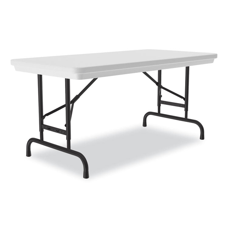 Adjustable Folding Table, Rectangular, 48" x 24" x 22" to 32", Gray Granite Top, Black Legs, 4/Pallet