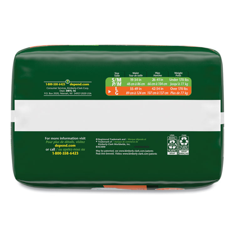 Incontinence Protection with Tabs, Large, 35" to 49" Waist, 16/Pack, 3 Packs/Carton