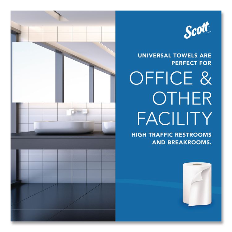 Essential High Capacity Hard Roll Towels for Business, 1-Ply, 8" x 1,000 ft, 1.5" Core, Recycled, White, 6 Rolls/Carton