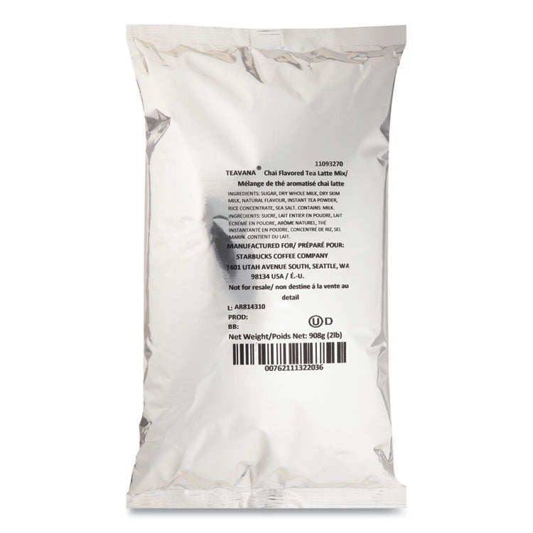 Teavana Chai Tea Latte Mix, 2 lb Bag, 6/Carton