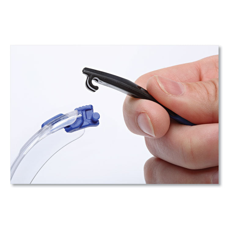 Solus 1000 Series Safety Glasses, Frameless, Blue Arms, Clear Single Lens