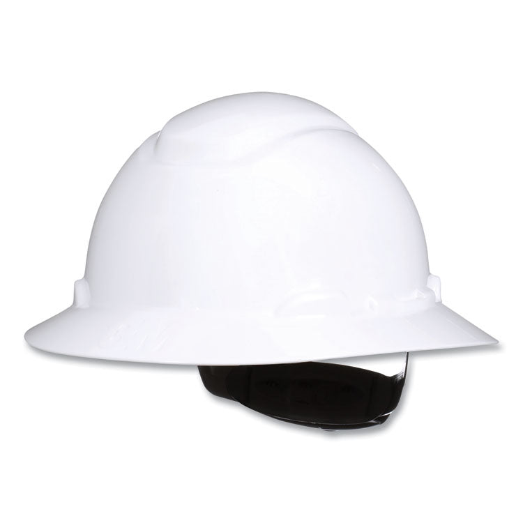 SecureFit H-800 Series Hard Hat with UVicator, Full Brim, 4-Point Pressure Diffusion Ratchet, One Size Fits Most, White