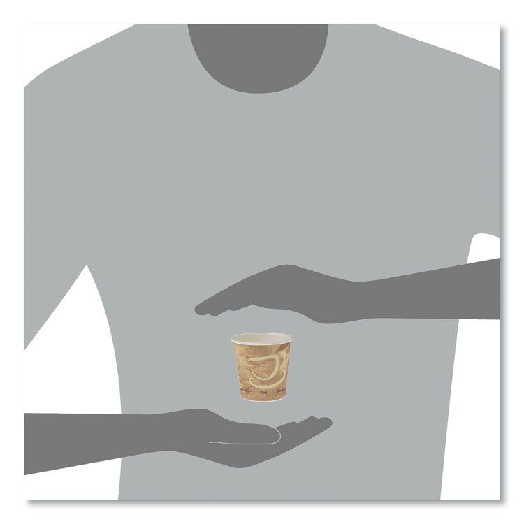 Single Sided Poly Paper Hot Cups, 4 oz, Mistique Design, 1,000/Carton