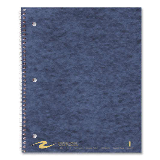 Subject Wirebound Notebook, 1-Subject, Medium/College Rule, Randomly Assorted Cover Colors, (100) 11 x 9 Sheets, 24/Carton