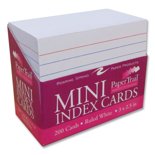Trayed Index Cards, Narrow Ruled, 3 x 2.5, 200/Tray, 36/Carton