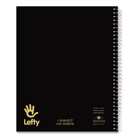 Lefty Notebook, 1-Subject, Wide/Legal Rule, Randomly Assorted Cover Colors, (100) 10.5 x 8.5 Sheets, 24/Carton