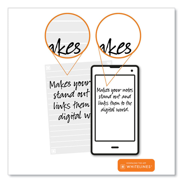 Whitelines Notebook, Quadrille Rule (5 sq/in), Gray/Orange Cover, (70) 11 x 8.5 Sheets, 12/Carton