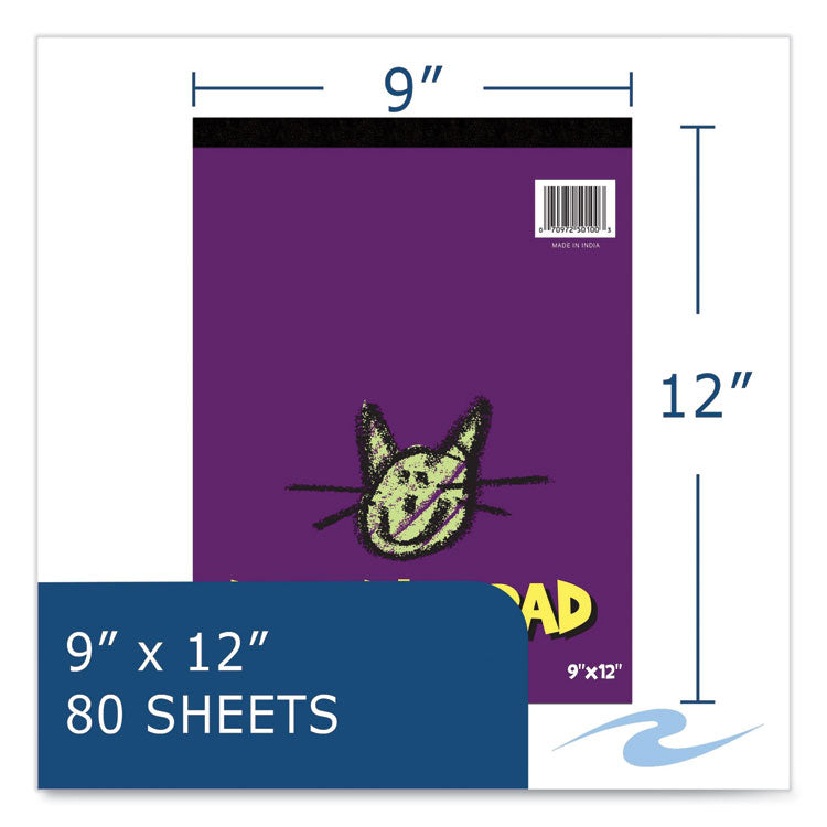 Kids Doodle Pad, Unruled, (80) White 9 x 12 Sheets, 12/Carton