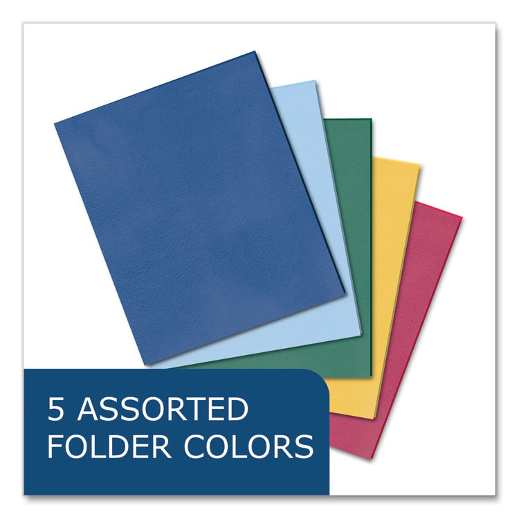 Pocket Folder, Accommodates (50) 11 x 8.5 Sheets, Randomly Assorted Colors, 100/Carton
