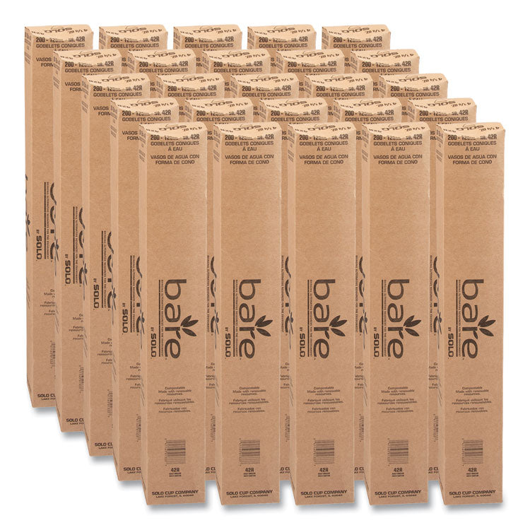 Cone Water Cups, ProPlanet Seal, 4.25 oz, Paper, White, 200/Bag, 25 Bags/Carton