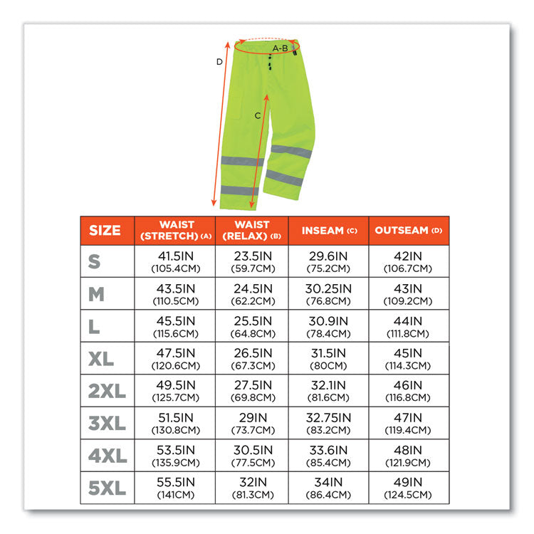 GloWear 8925 Class E Hi-Vis Thermal Pants, X-Large, Lime