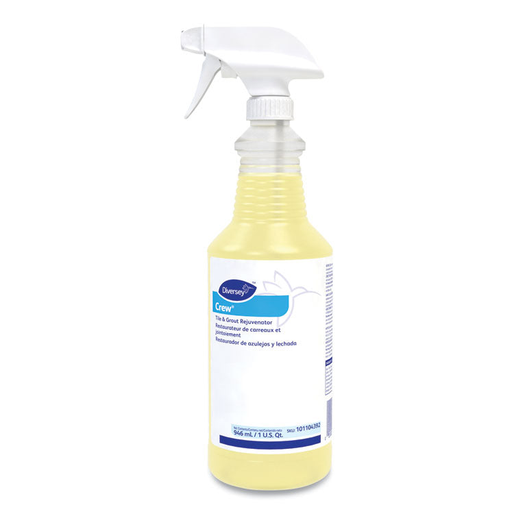 Crew Tile and Grout Rejuvenator, Chlorine Scent, 32 oz Spray Bottle, 12/Carton