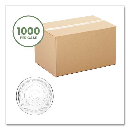 96 Series Cold Cup Lids, Fits Vegware 96-Series Cold Cups, Plastic, Clear, 1,000/Carton