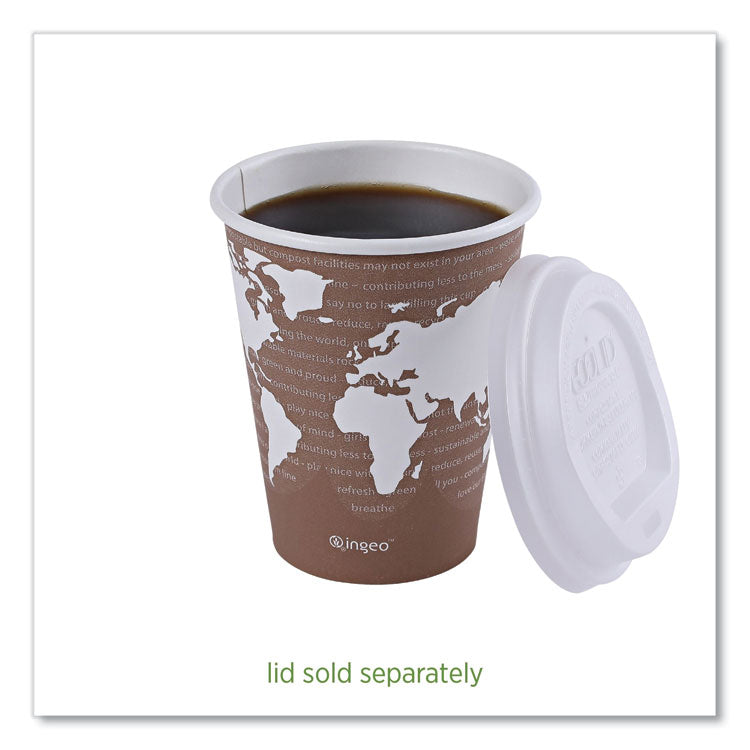 World Art Renewable and Compostable Hot Cups, 8 oz, Paper, Plum, 50/Pack