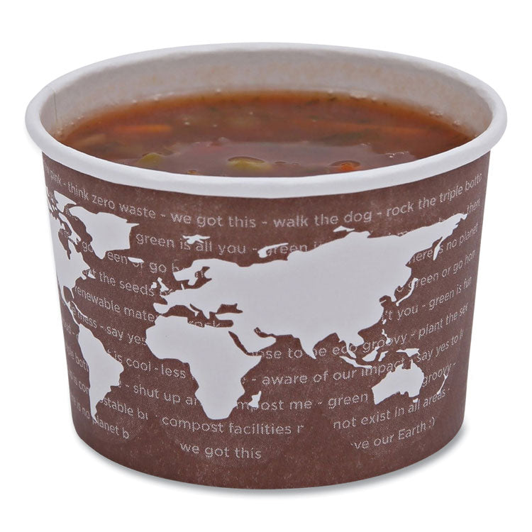 World Art Renewable and Compostable Food Container, 8 oz, 3.04" Diameter x 2.3" h, Plum, Paper, 50/Pack, 20 Packs/Carton
