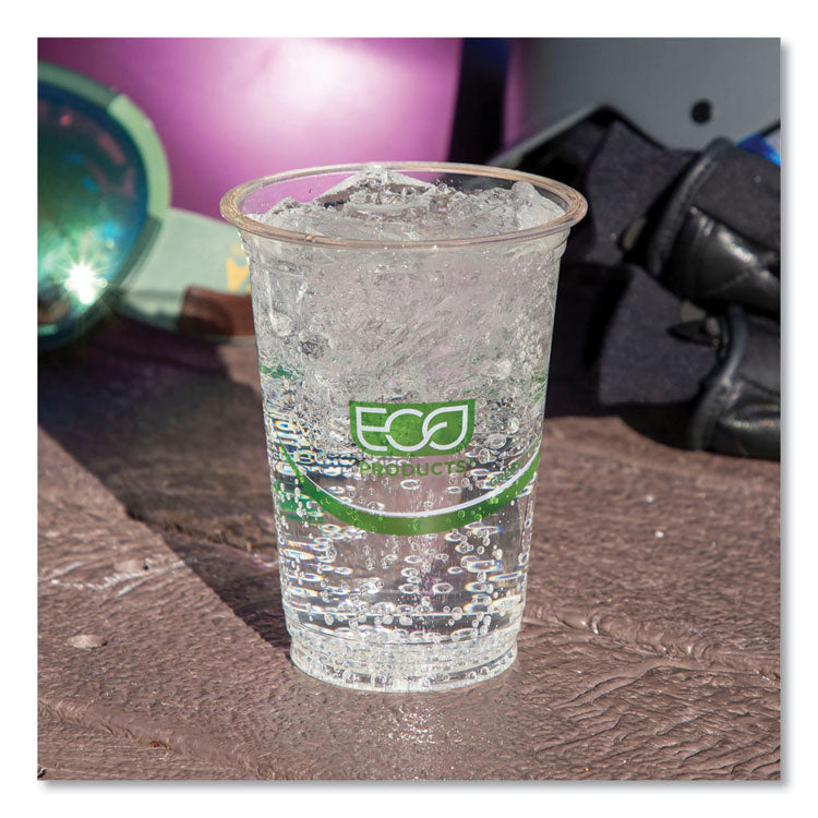GreenStripe Renewable and Compostable Cold Cups, 12 oz, Plastic, Clear, 50/Pack, 20 Packs/Carton