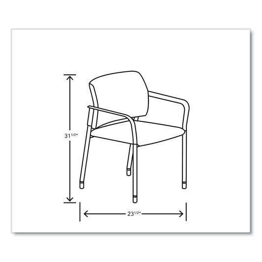 Accommodate Series Guest Chair with Arms, Vinyl Upholstery, 23.5" x 22.25" x 32", Flint Seat/Back, Charblack Legs, 2/Carton