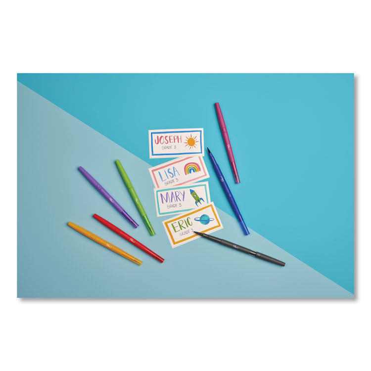 Flair Dual Porous Point Pen, Stick, Medium 0.7 mm Bullet, Pressure-Sensitive Brush, Assorted Ink and Barrel Colors, 16/Pack