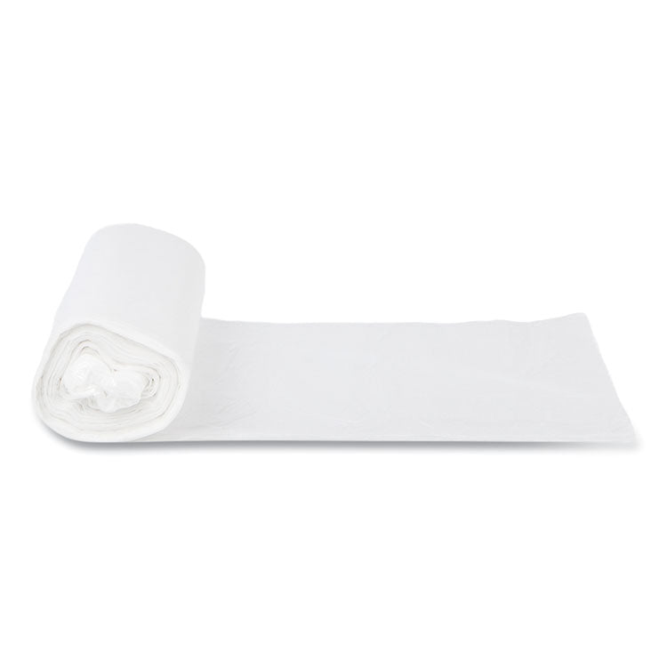 High-Density Commercial Can Liners, 30 gal, 10 mic, 30" x 37", Clear, Interleaved Roll, 25 Bags/Roll, 20 Rolls/Carton