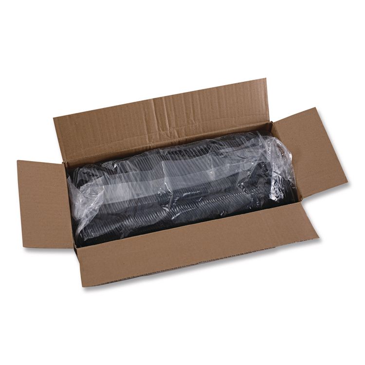 Heavyweight Polystyrene Cutlery, Spoon, Plastic, Black, 1,000/Carton