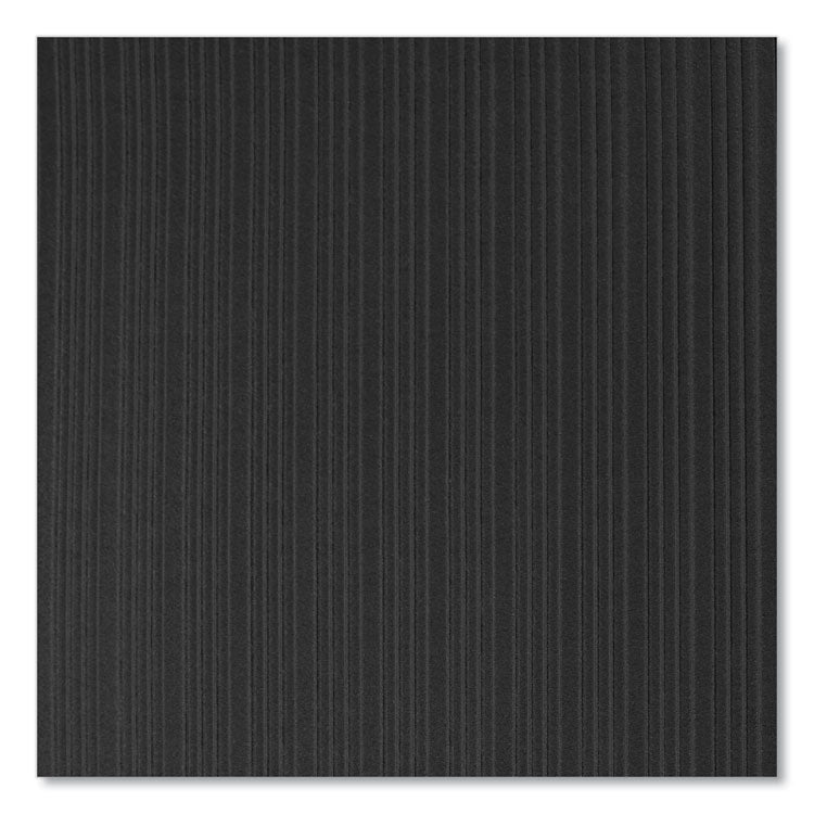 Ribbed Vinyl Anti-Fatigue Mat, Rectangular, Black Ribbed Surface, 36" x 12 ft