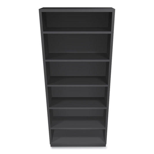 Metal Bookcase, Six-Shelf, 34.5w x 12.63d x 81.13h, Charcoal