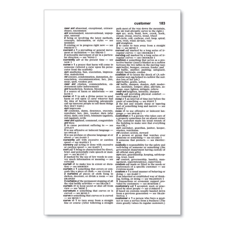 Merriam-Webster Thesaurus, Paperback, 832 Pages