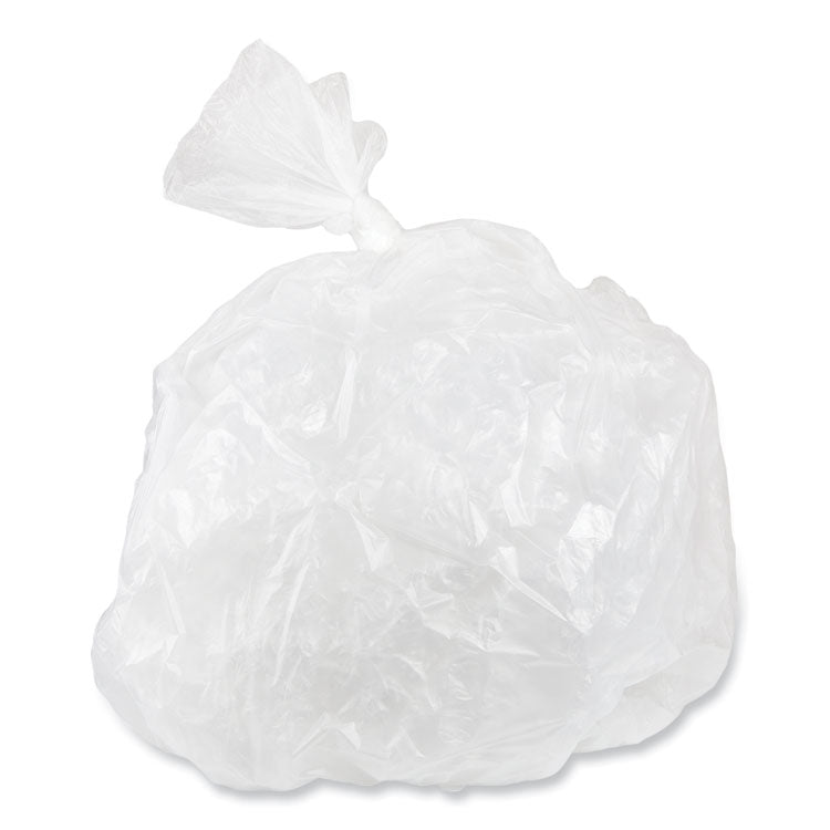 High-Density Commercial Can Liners, 30 gal, 16 mic, 30" x 37", Clear, Interleaved Roll, 25 Bags/Roll, 20 Rolls/Carton