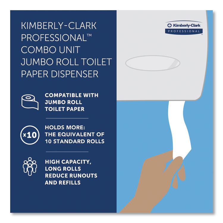 Cored JRT Jumbo Combination Tissue Dispenser, 20.4 x 5.8 x 13.1, Smoke/Gray