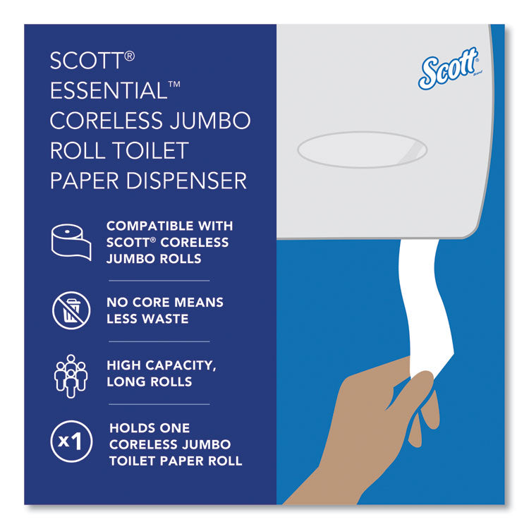 Essential Coreless Jumbo Roll Tissue Dispenser, 14.25 x 6 x 9.75, White