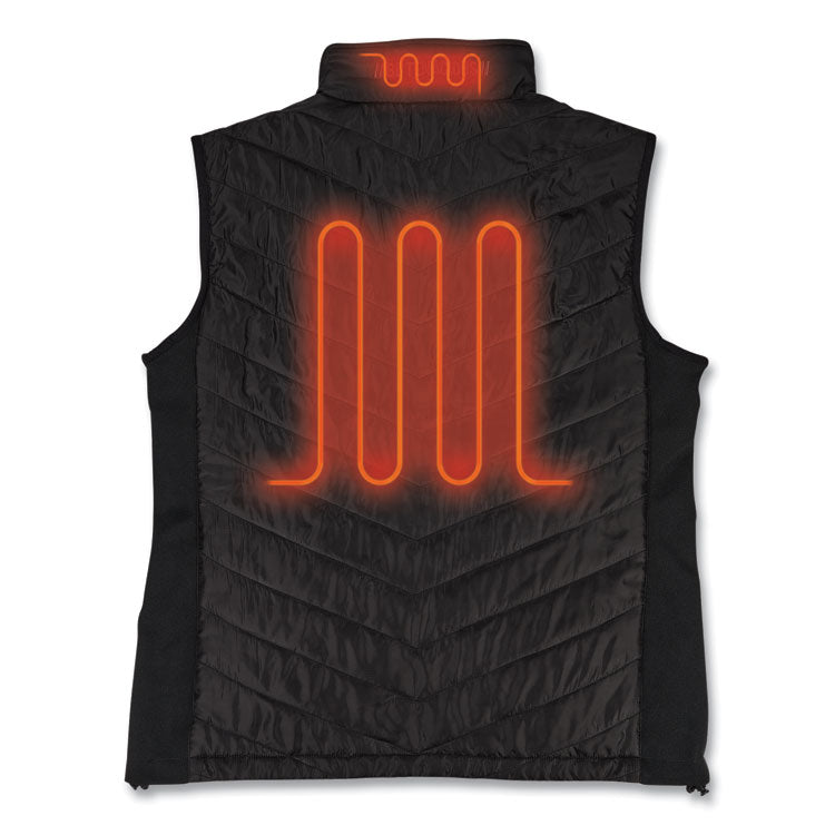 N-Ferno 6495 Rechargeable Heated Vest with Battery Power Bank, Fleece/Polyester, 2X-Large, Black