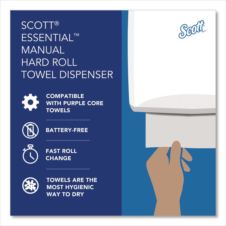 Essential Manual Hard Roll Towel Dispenser, 13.06 x 11 x 16.94, White