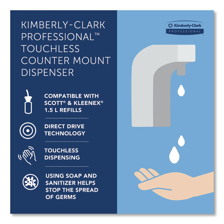 Touchless Counter Mount Skin Care Dispenser, 1.5 L, 2.12 x 4.25 x 5.56, Chrome