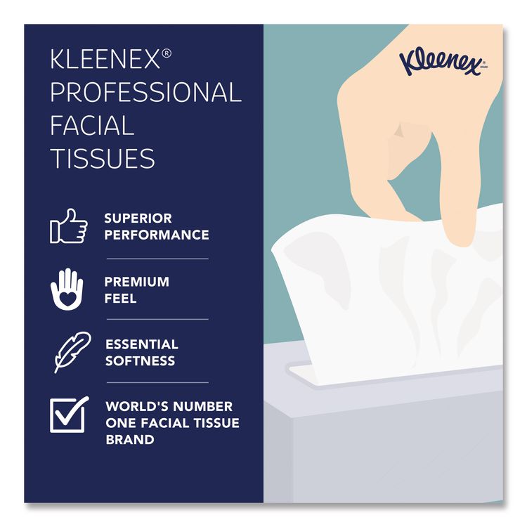 Professional Facial Tissue, Pop-Up Box, 2-Ply, 90 Sheets/Box, 6 Boxes/Pack, 6 Packs/Carton
