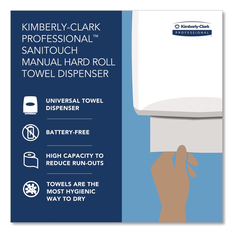 Sanitouch Hard Roll Towel Dispenser, For 1.5" Core, 12.63 x 10.2 x 16.13, Smoke
