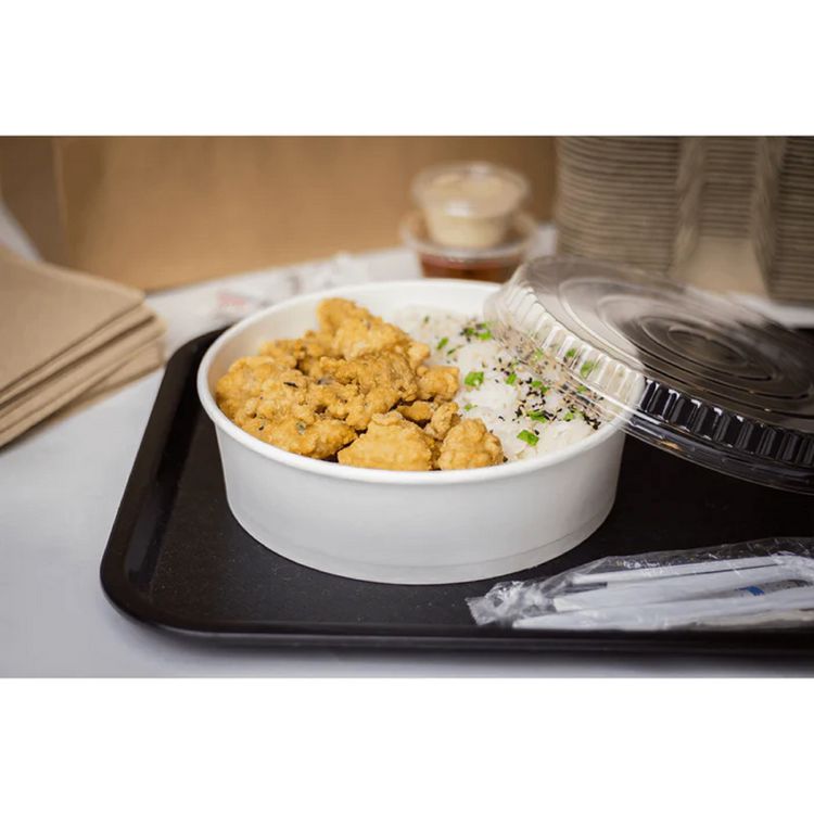 Plastic Lid for Food Bucket, for 48 oz Buckets, Clear, Plastic, 270/Carton