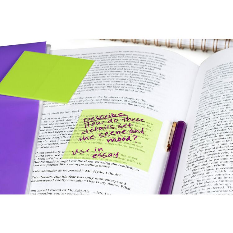 Transparent Notes, 2.88" x 2.88", Assorted Colors, 36 Sheets/Pad, 3 Pads/Pack