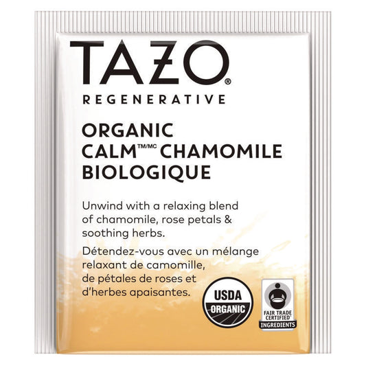 Tea Bags, Organic Calm Chamomile, 16/Box, 6 Boxes/Carton