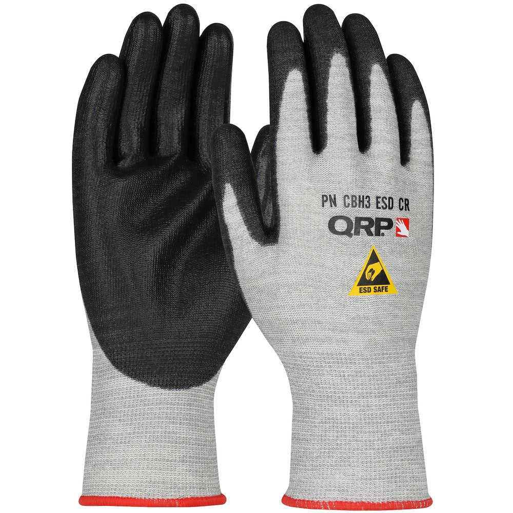 PIP ESD Knit Cut Resist Glove Polyure. P/F M, 12 Pairs/Pack