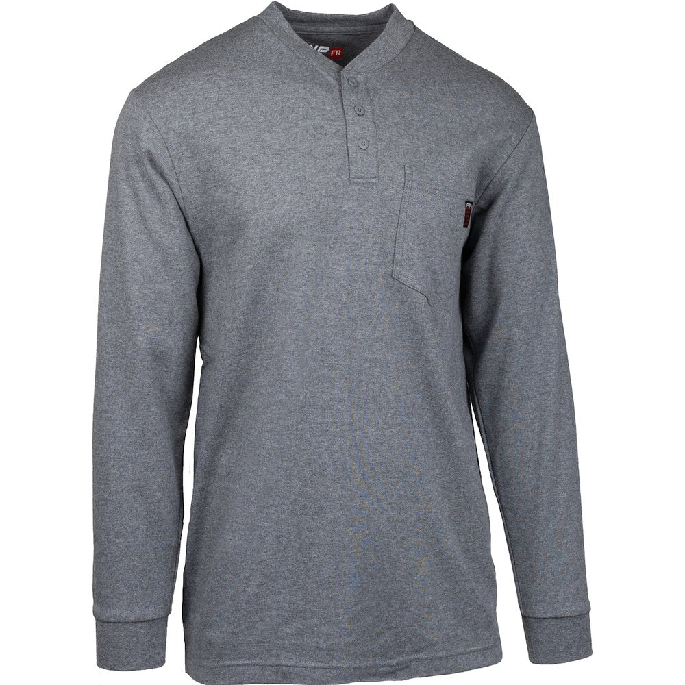 PIP AR/FR L.sleeve HENLEY-10.6 CAL/CM2 GRY 5X