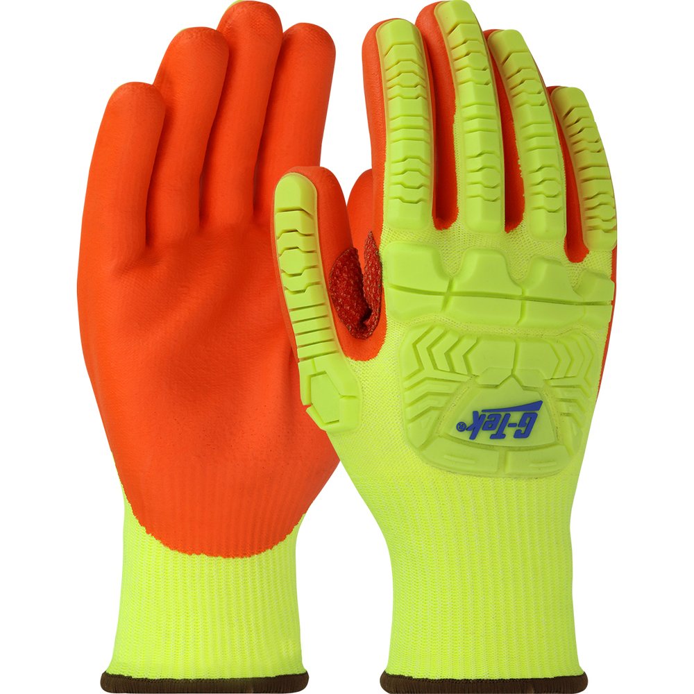 PIP HI VIS Yellow Hppe Orange Foam Nitirle Palm, 60 Pairs/Case