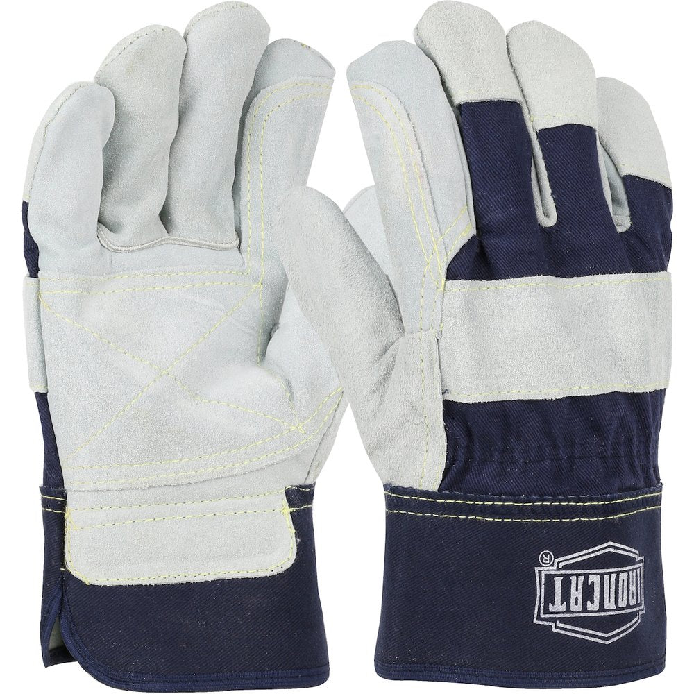 PIP HVY Prem COW Leather Dblpalm Glove Rubb Cuff S, 12 Pairs/Dozen