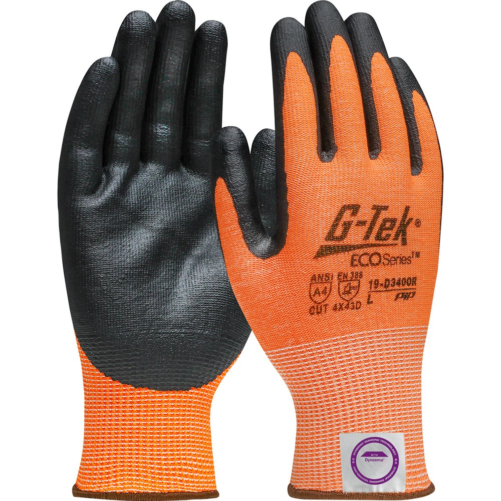 G-Tek by PIP HI-VIS Diamond 2.0 Blended Glove Nitrile Coated, 12 Pairs/Dozen