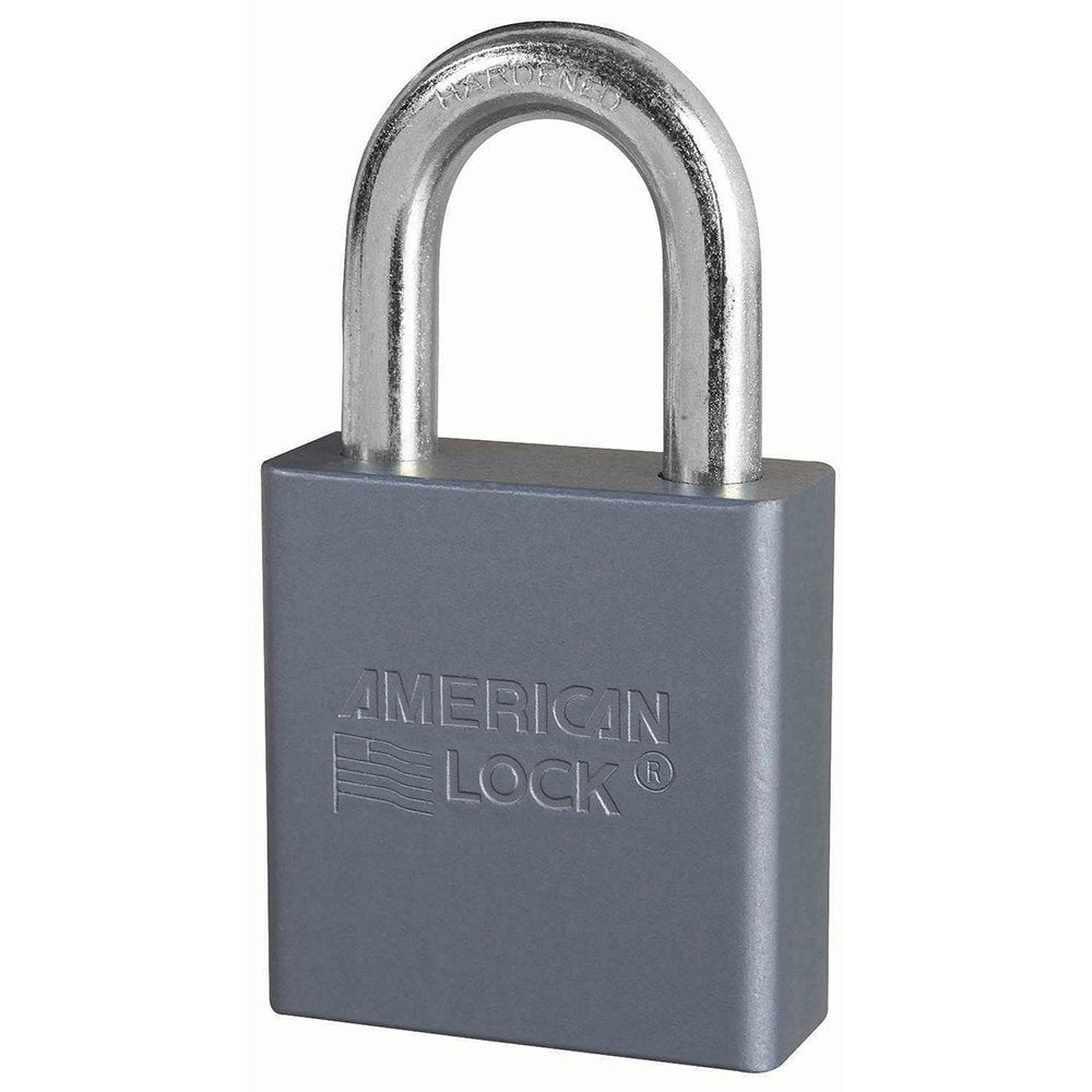 American Lock Solid Aluminum Body Padlock Keyed Diffe, 6/Box